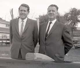 Neil Everist (left) with Albert Bell (right) at the Barwon.